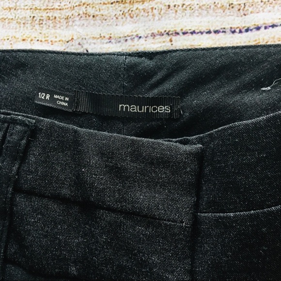 Maurice Charcoal Dress Pants size 1/2R, 16” Waist - A-18 - Picture 2 of 3